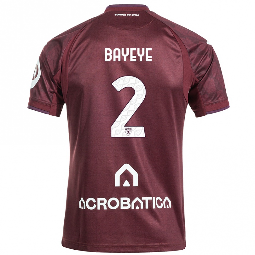 Hombre Fútbol Camiseta Brian Bayeye #2 Granate Blanco 1ª Equipación 2024/25 Perú