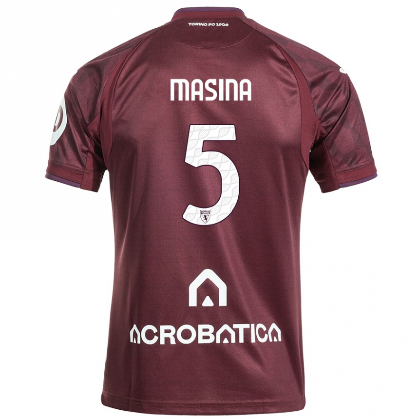 Hombre Fútbol Camiseta Adam Masina #5 Granate Blanco 1ª Equipación 2024/25 Perú