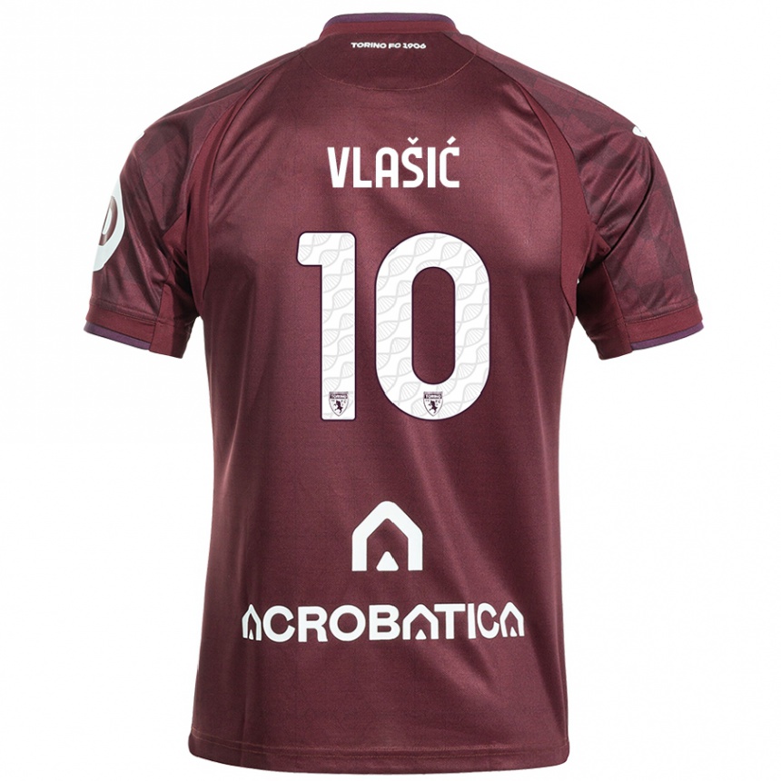 Hombre Fútbol Camiseta Nikola Vlasic #10 Granate Blanco 1ª Equipación 2024/25 Perú