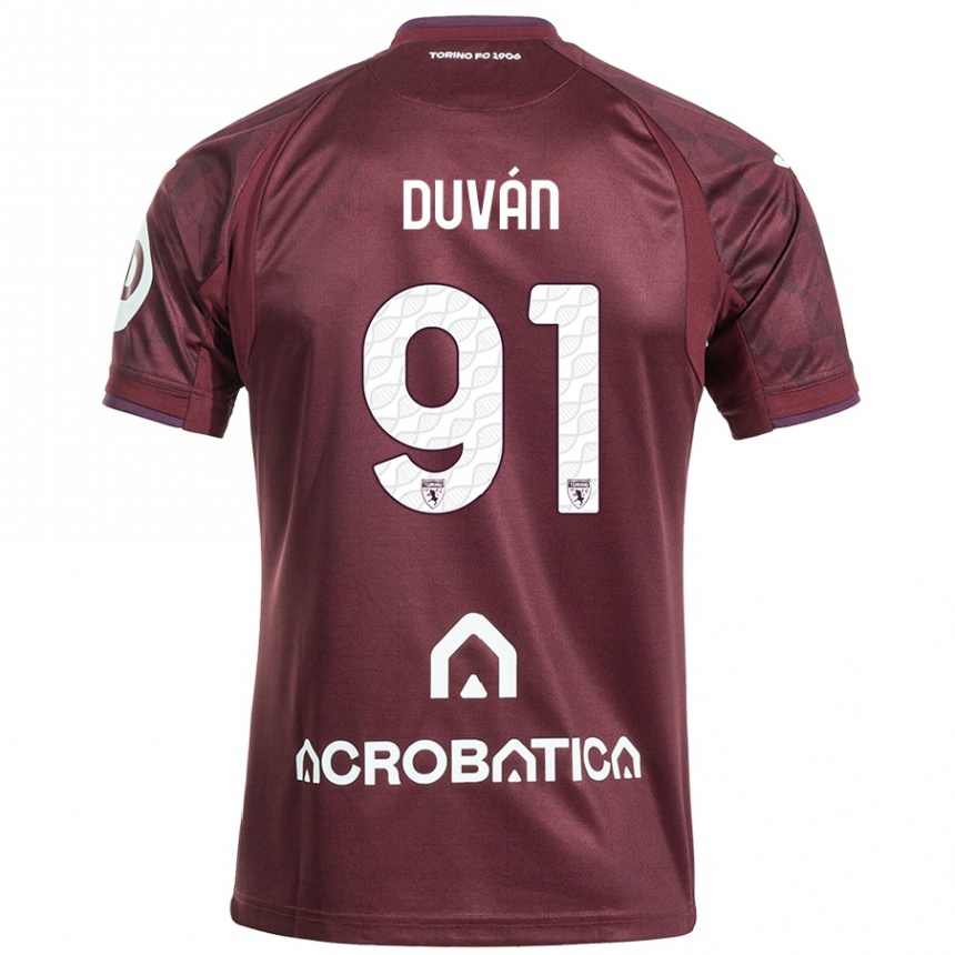 Hombre Fútbol Camiseta Duvan Zapata #91 Granate Blanco 1ª Equipación 2024/25 Perú