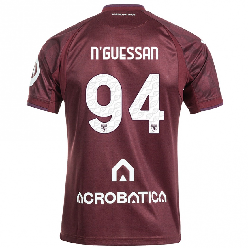 Hombre Fútbol Camiseta Ange Caumenan N'guessan #94 Granate Blanco 1ª Equipación 2024/25 Perú