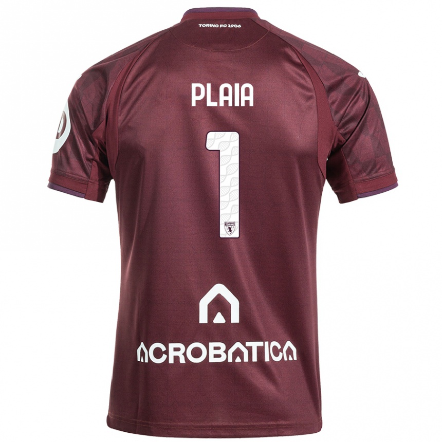 Hombre Fútbol Camiseta Francesco Plaia #1 Granate Blanco 1ª Equipación 2024/25 Perú