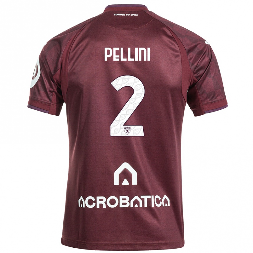 Hombre Fútbol Camiseta Mattia Pellini #2 Granate Blanco 1ª Equipación 2024/25 Perú