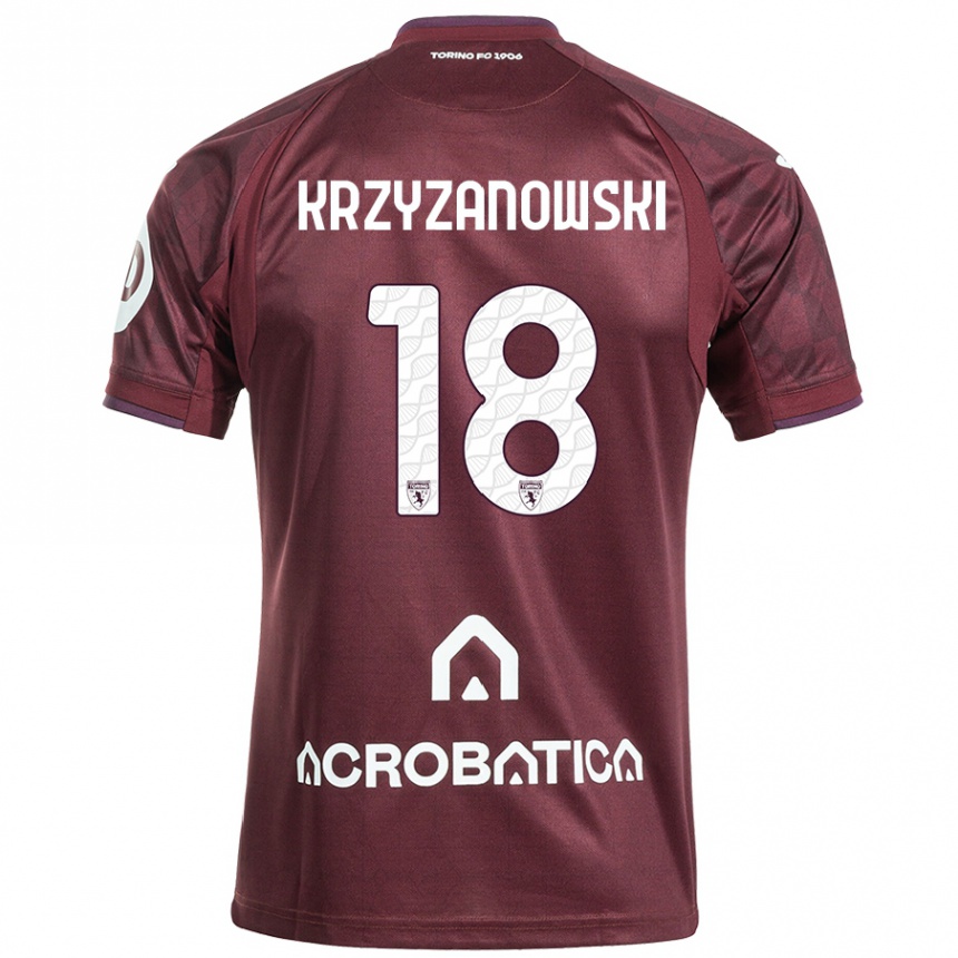 Hombre Fútbol Camiseta Jakub Krzyzanowski #18 Granate Blanco 1ª Equipación 2024/25 Perú