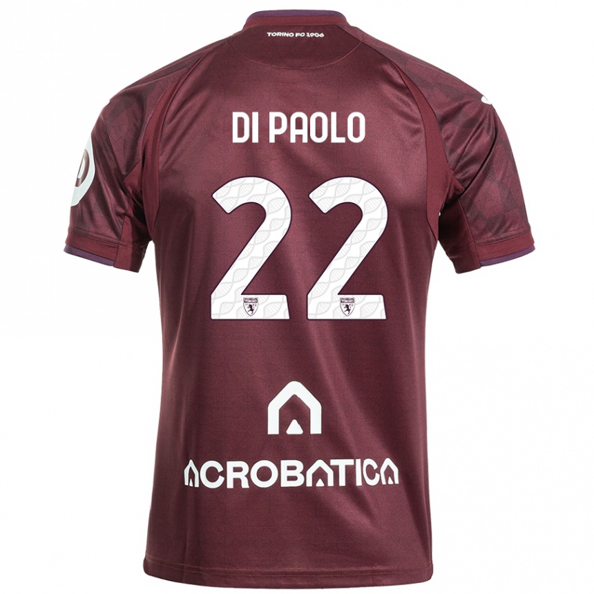 Hombre Fútbol Camiseta Sebastiano Di Paolo #22 Granate Blanco 1ª Equipación 2024/25 Perú