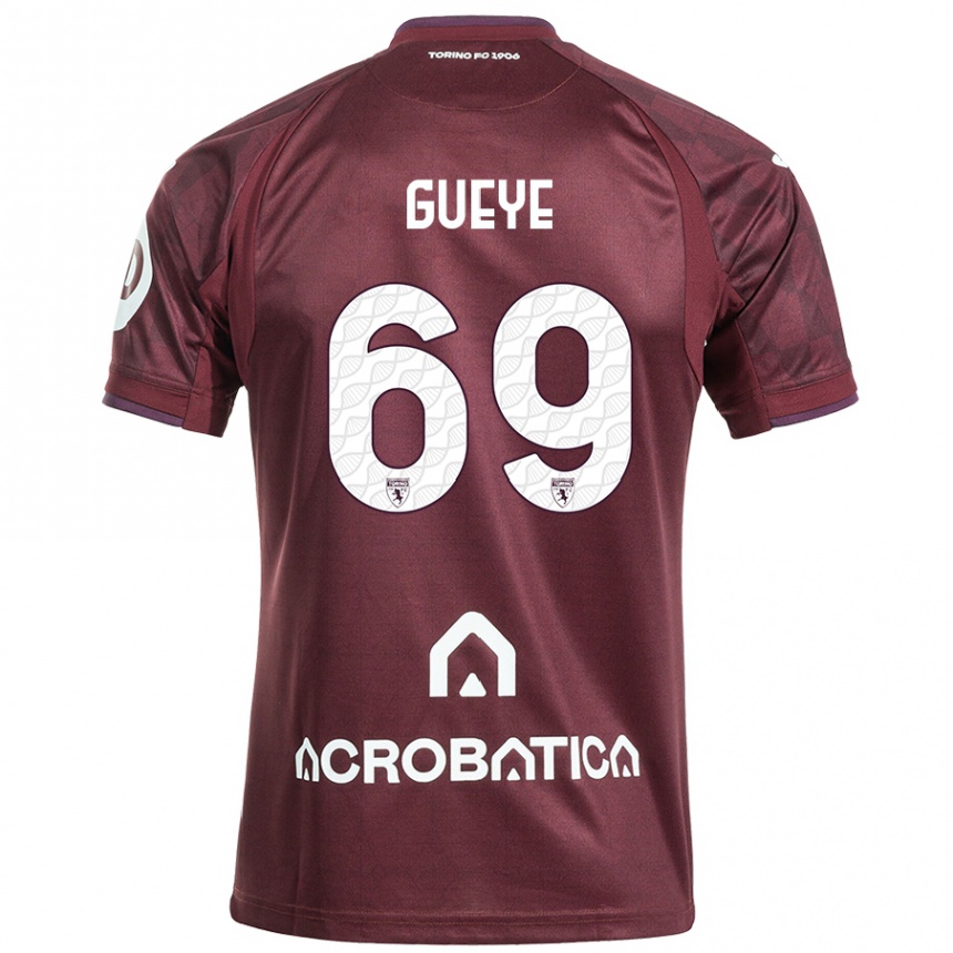 Hombre Fútbol Camiseta Ousmane Gueye #69 Granate Blanco 1ª Equipación 2024/25 Perú