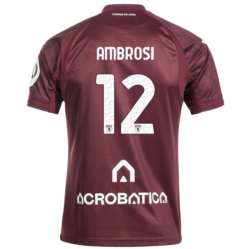 Hombre Fútbol Camiseta Martina Ambrosi #12 Granate Blanco 1ª Equipación 2024/25 Perú