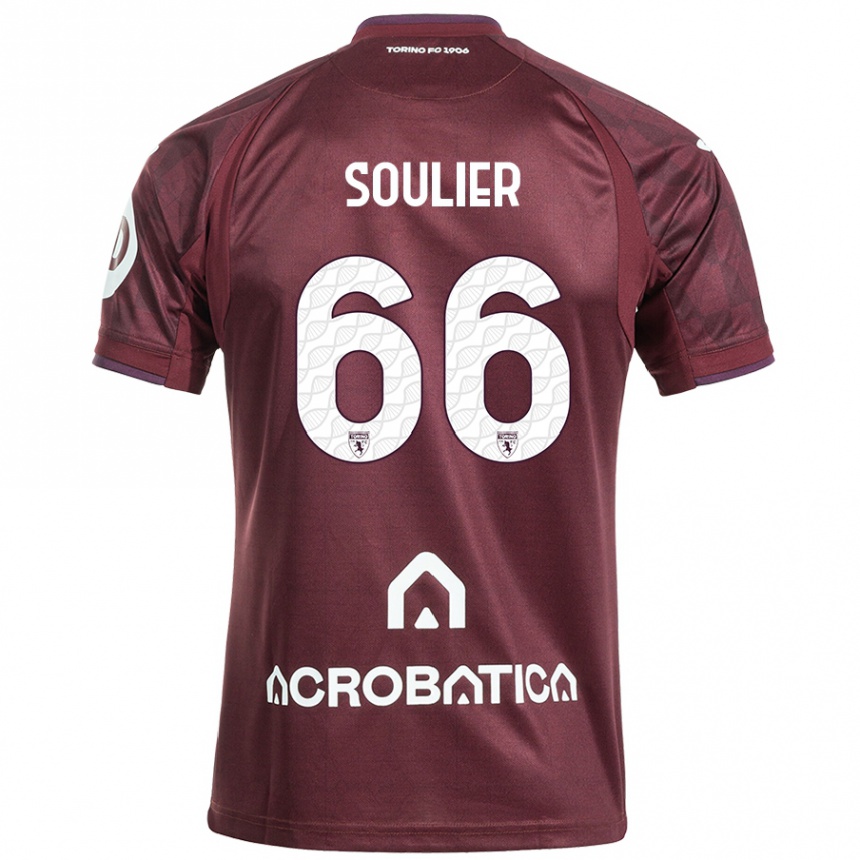 Hombre Fútbol Camiseta Evan Soulier #66 Granate Blanco 1ª Equipación 2024/25 Perú