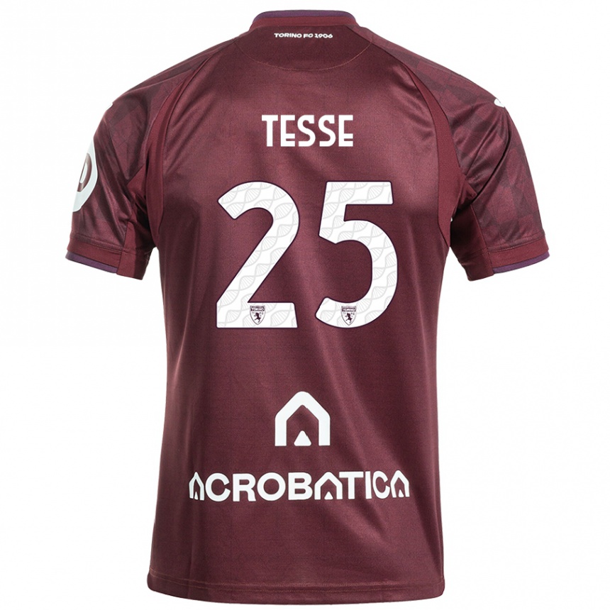 Hombre Fútbol Camiseta Manuela Tesse #25 Granate Blanco 1ª Equipación 2024/25 Perú