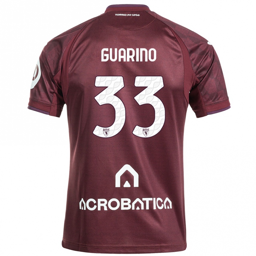 Hombre Fútbol Camiseta Rita Guarino #33 Granate Blanco 1ª Equipación 2024/25 Perú