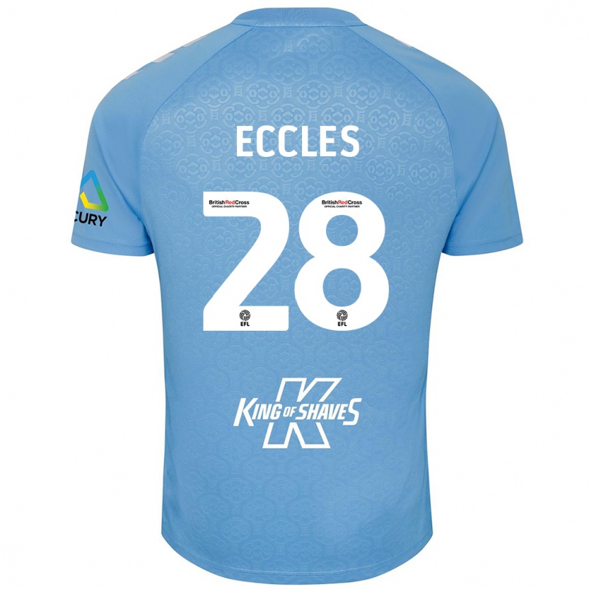 Hombre Fútbol Camiseta Josh Eccles #28 Azul Blanco 1ª Equipación 2024/25 Perú