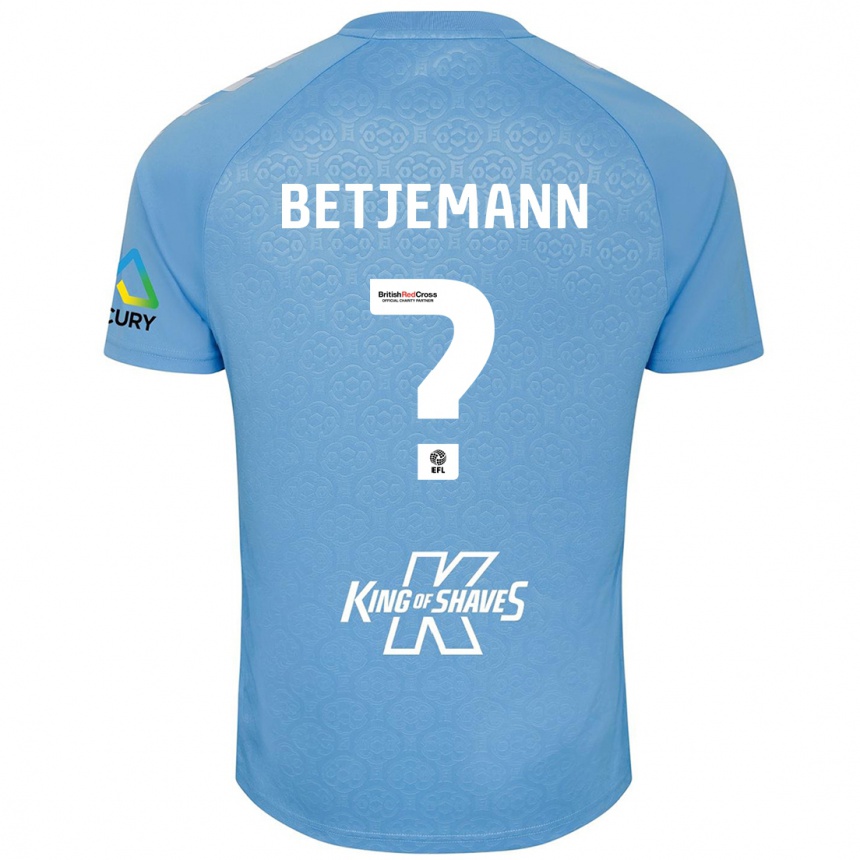 Hombre Fútbol Camiseta Elliot Betjemann #0 Azul Blanco 1ª Equipación 2024/25 Perú