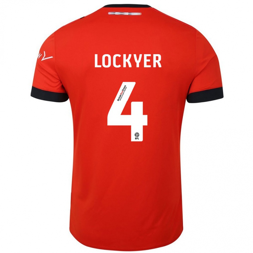 Hombre Fútbol Camiseta Tom Lockyer #4 Naranja Negro 1ª Equipación 2024/25 Perú