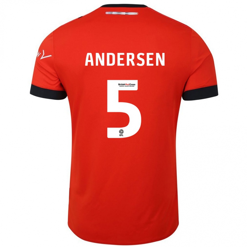 Hombre Fútbol Camiseta Mads Andersen #5 Naranja Negro 1ª Equipación 2024/25 Perú