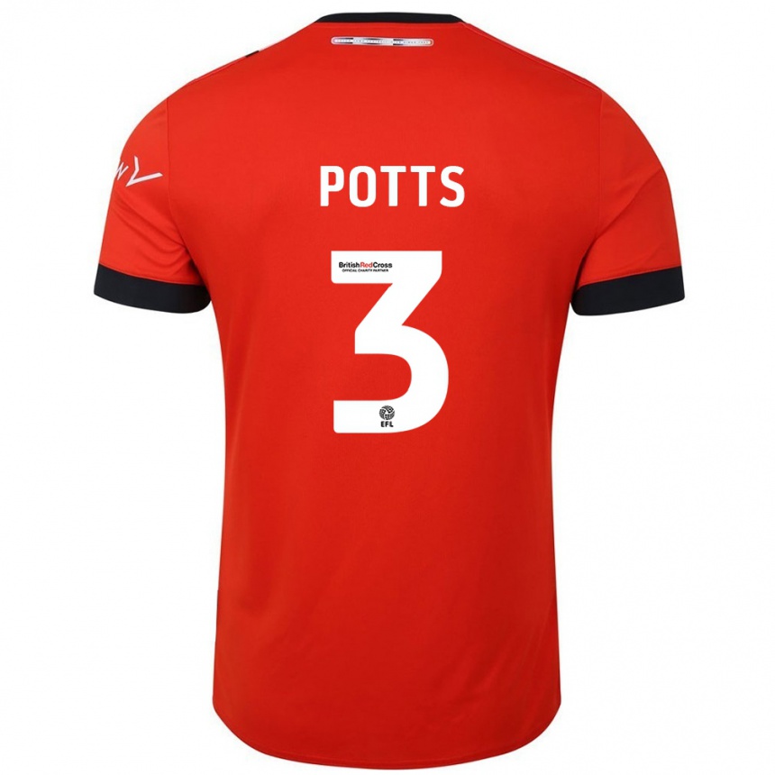 Hombre Fútbol Camiseta Dan Potts #3 Naranja Negro 1ª Equipación 2024/25 Perú