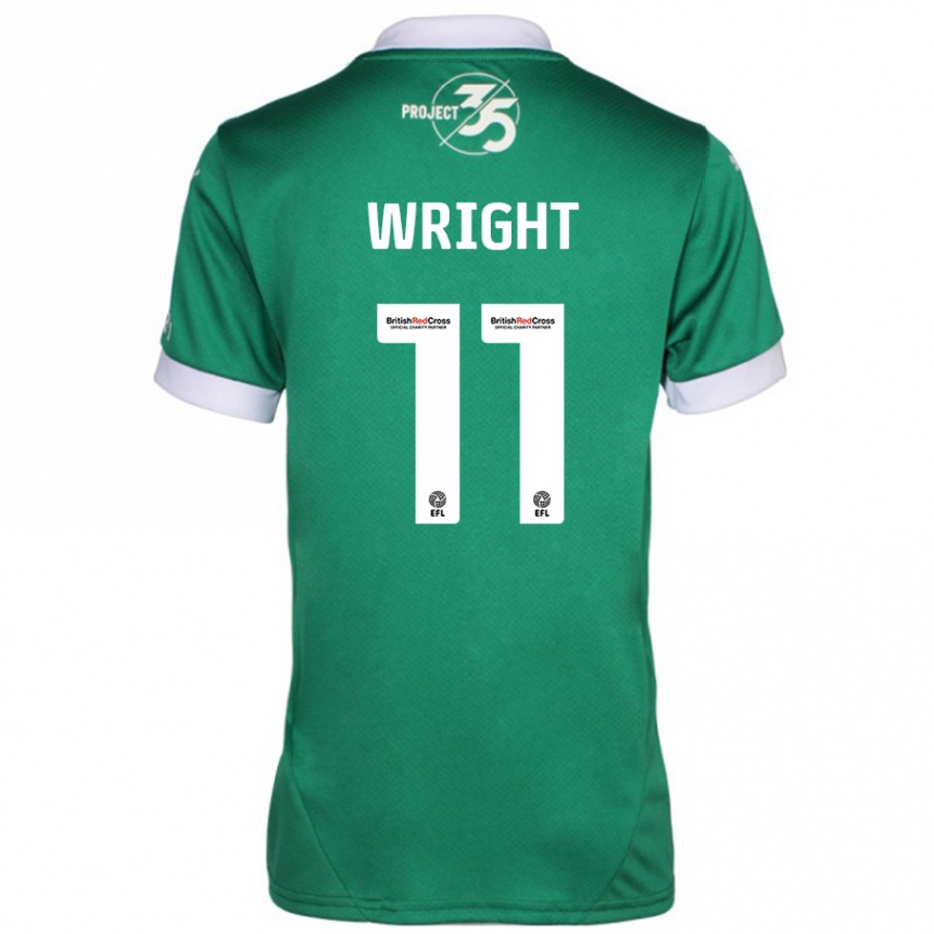 Hombre Fútbol Camiseta Callum Wright #11 Verde Blanco 1ª Equipación 2024/25 Perú