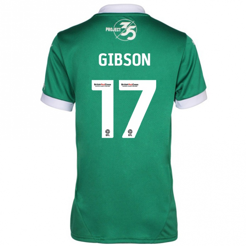 Hombre Fútbol Camiseta Lewis Gibson #17 Verde Blanco 1ª Equipación 2024/25 Perú