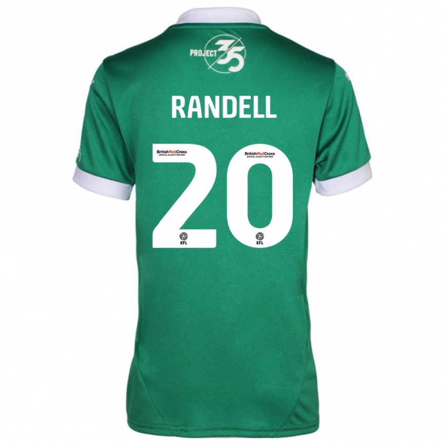 Hombre Fútbol Camiseta Adam Randell #20 Verde Blanco 1ª Equipación 2024/25 Perú