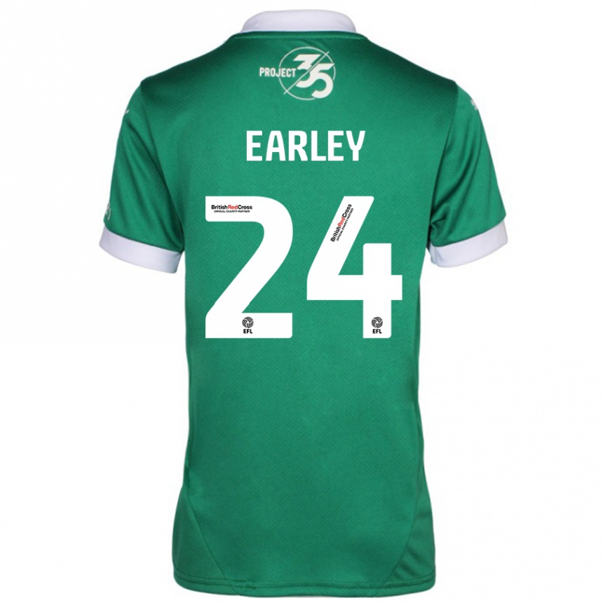 Hombre Fútbol Camiseta Saxon Earley #24 Verde Blanco 1ª Equipación 2024/25 Perú