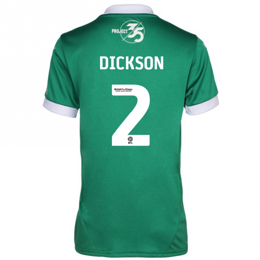 Hombre Fútbol Camiseta Katie Dickson #2 Verde Blanco 1ª Equipación 2024/25 Perú