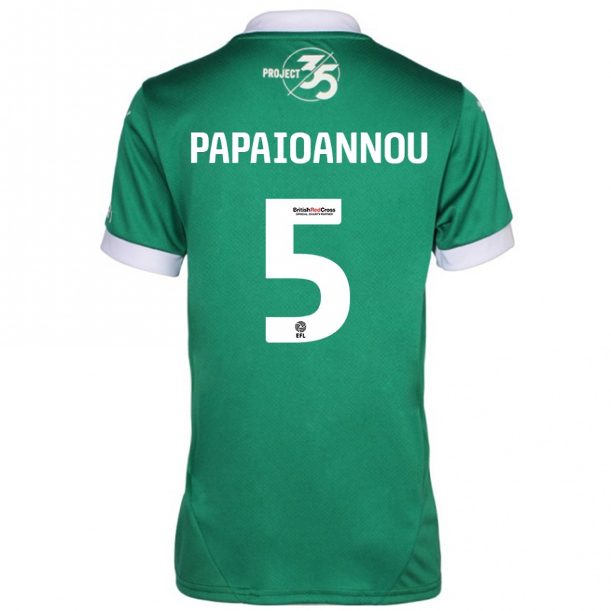 Hombre Fútbol Camiseta Panagiota Papaioannou #5 Verde Blanco 1ª Equipación 2024/25 Perú