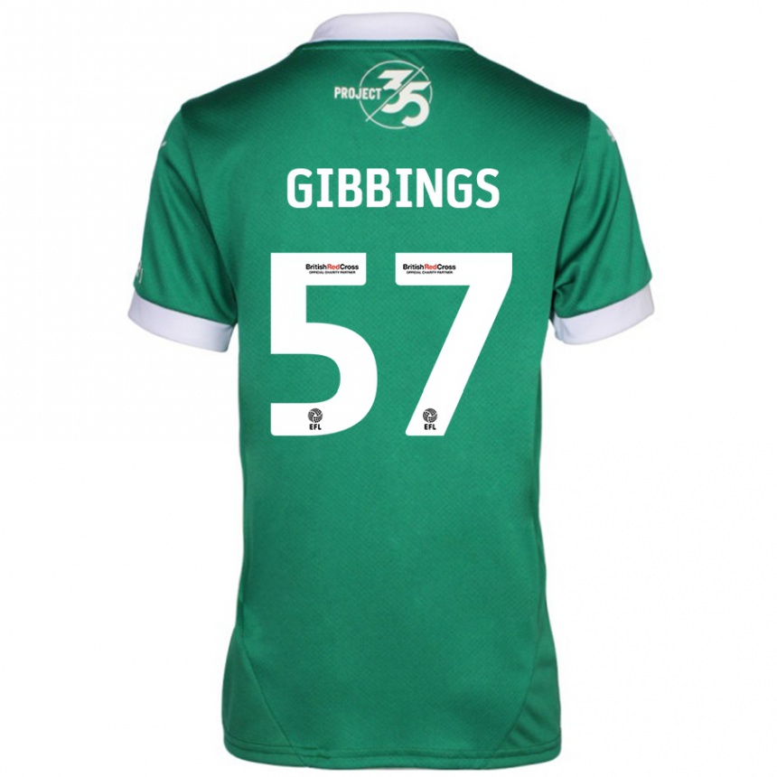 Hombre Fútbol Camiseta Cole Gibbings #57 Verde Blanco 1ª Equipación 2024/25 Perú