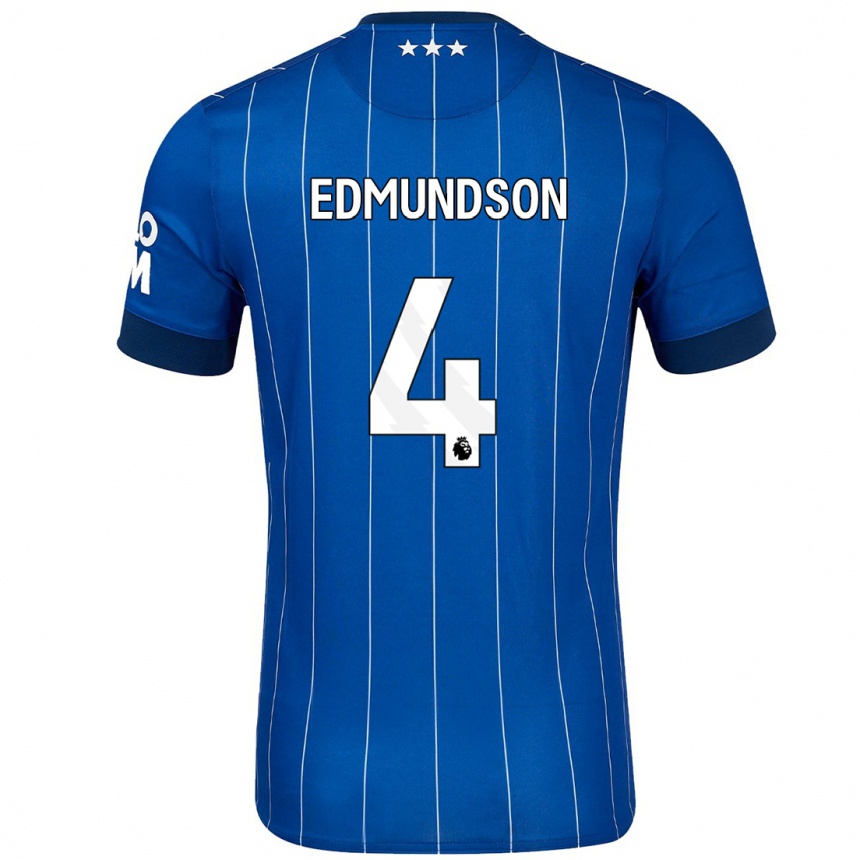 Hombre Fútbol Camiseta George Edmundson #4 Azul Marino 1ª Equipación 2024/25 Perú