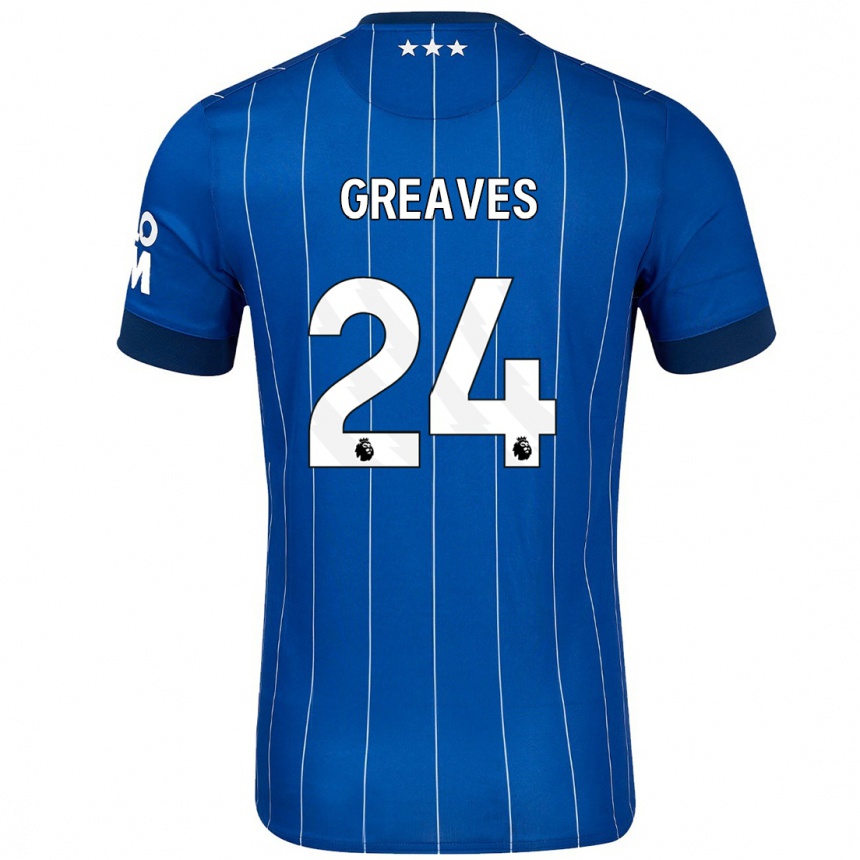 Hombre Fútbol Camiseta Jacob Greaves #24 Azul Marino 1ª Equipación 2024/25 Perú