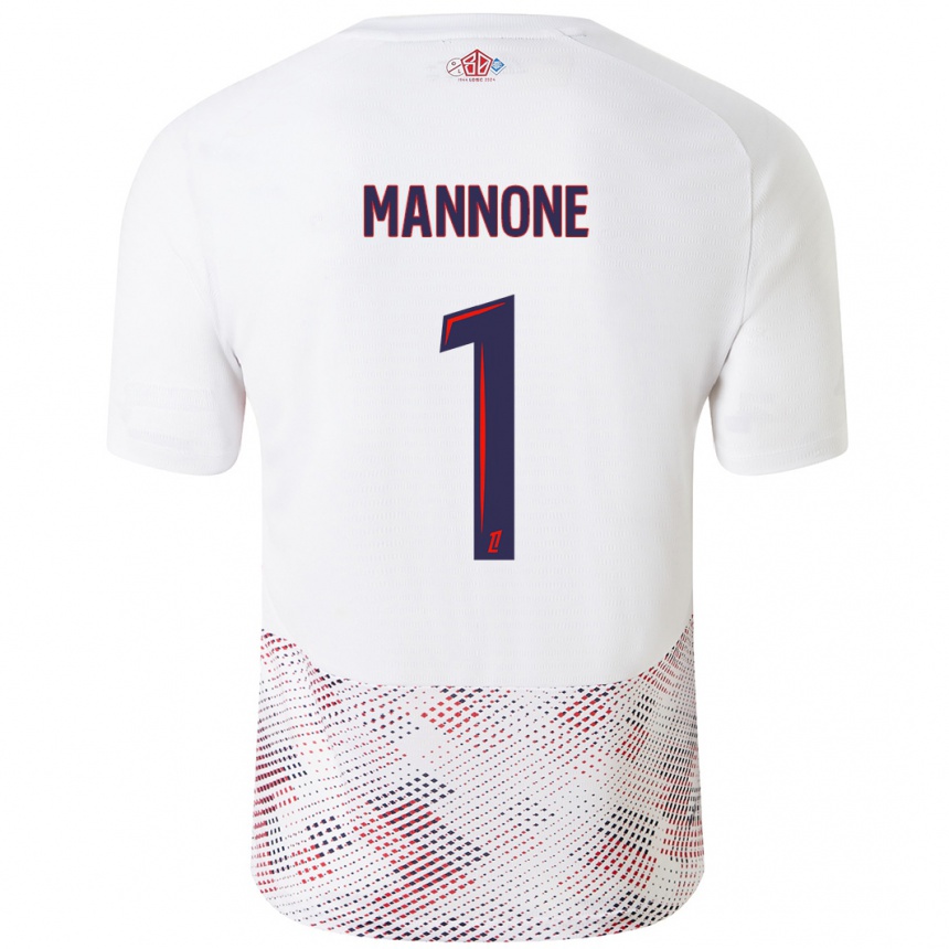 Hombre Fútbol Camiseta Vito Mannone #1 Blanco Azul Real 2ª Equipación 2024/25 Perú