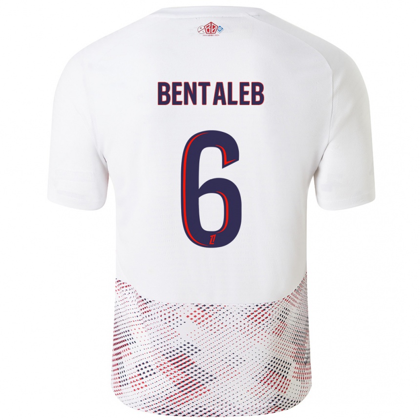 Hombre Fútbol Camiseta Nabil Bentaleb #6 Blanco Azul Real 2ª Equipación 2024/25 Perú