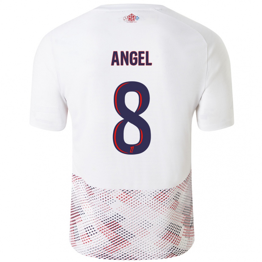 Hombre Fútbol Camiseta Angel Gomes #8 Blanco Azul Real 2ª Equipación 2024/25 Perú