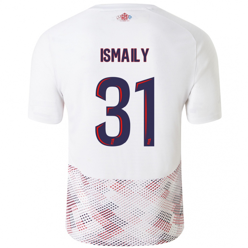 Hombre Fútbol Camiseta Ismaily #31 Blanco Azul Real 2ª Equipación 2024/25 Perú