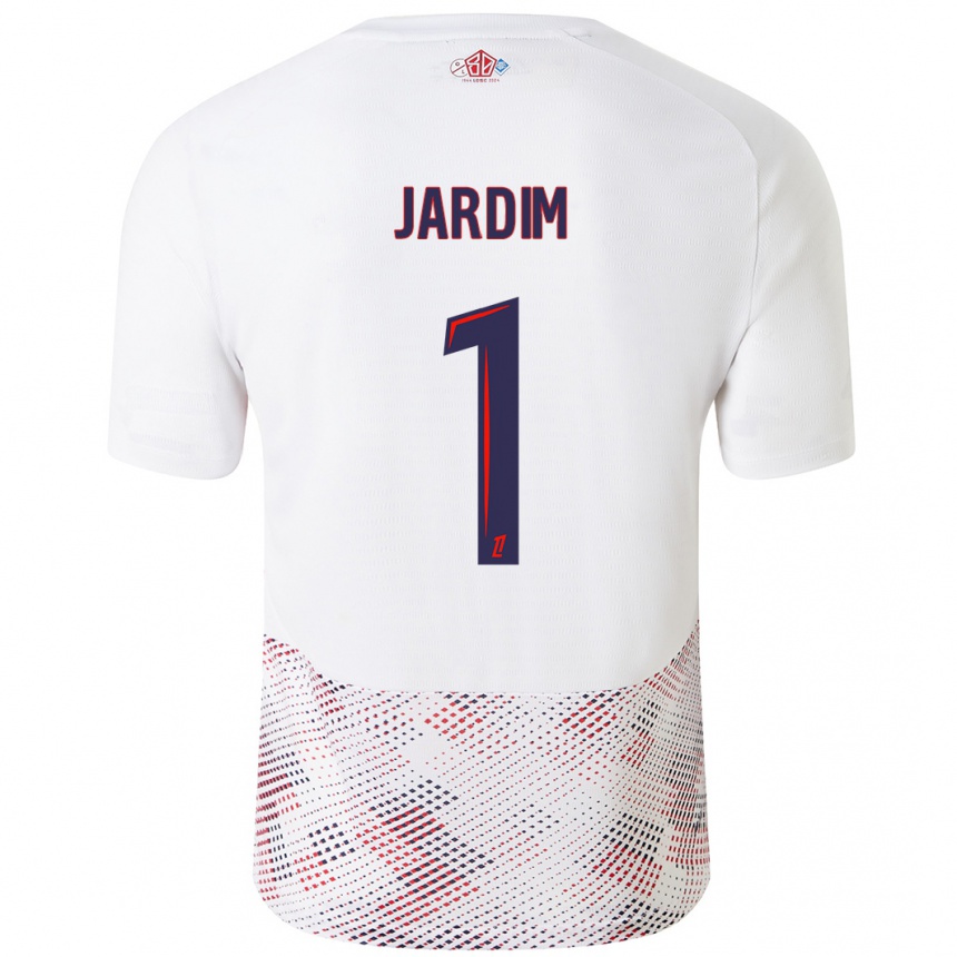 Hombre Fútbol Camiseta Leo Jardim #1 Blanco Azul Real 2ª Equipación 2024/25 Perú