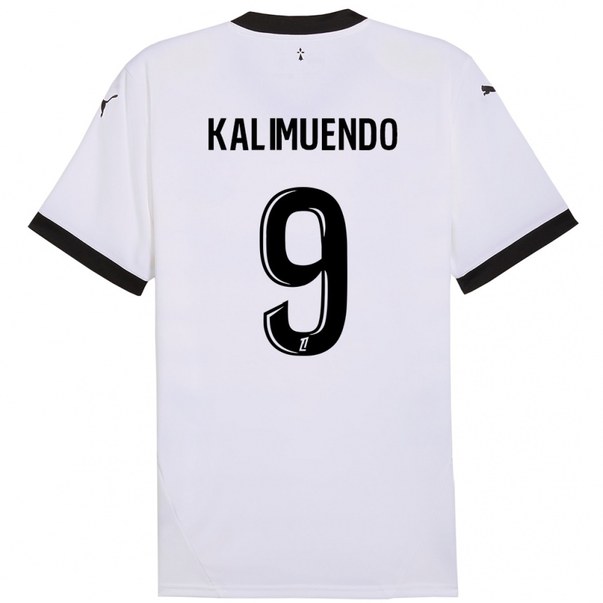 Hombre Fútbol Camiseta Arnaud Kalimuendo #9 Blanco Negro 2ª Equipación 2024/25 Perú