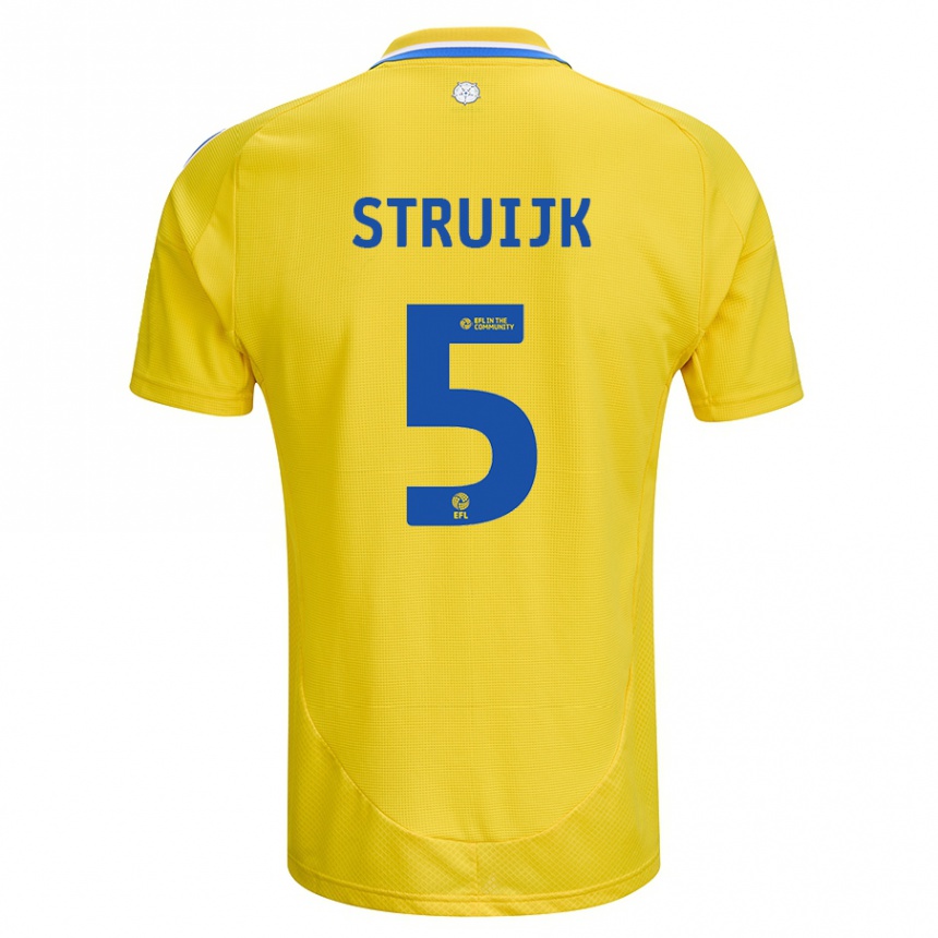 Hombre Fútbol Camiseta Pascal Struijk #5 Amarillo Azul 2ª Equipación 2024/25 Perú