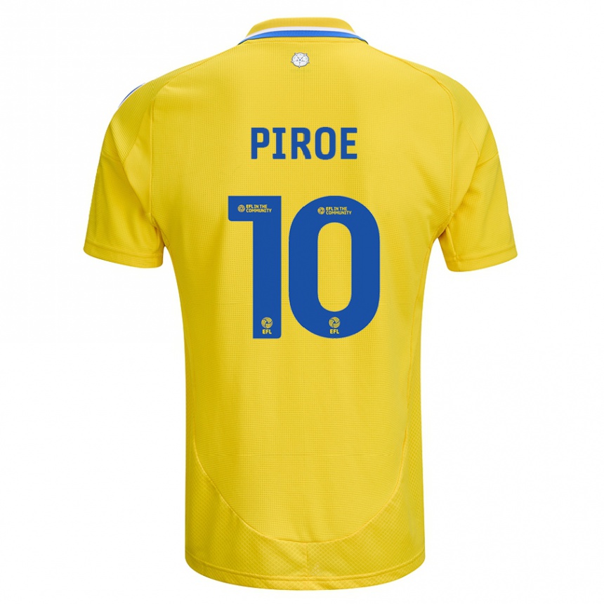 Hombre Fútbol Camiseta Joël Piroe #10 Amarillo Azul 2ª Equipación 2024/25 Perú