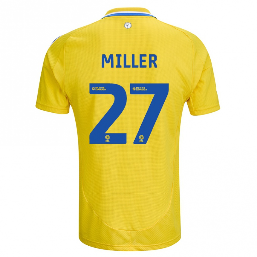 Hombre Fútbol Camiseta Amari Miller #27 Amarillo Azul 2ª Equipación 2024/25 Perú