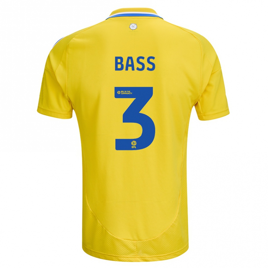 Hombre Fútbol Camiseta Rebekah Bass #3 Amarillo Azul 2ª Equipación 2024/25 Perú