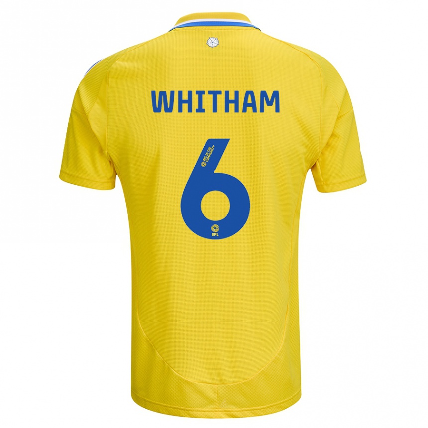 Hombre Fútbol Camiseta Danielle Whitham #6 Amarillo Azul 2ª Equipación 2024/25 Perú