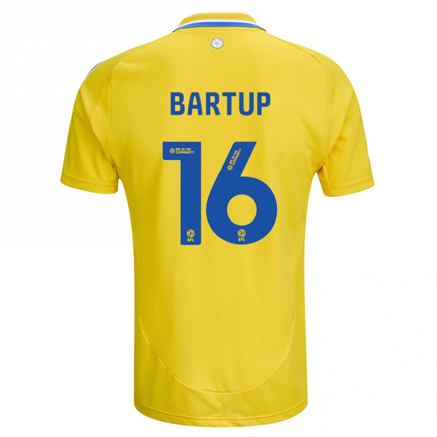 Hombre Fútbol Camiseta Laura Bartup #16 Amarillo Azul 2ª Equipación 2024/25 Perú