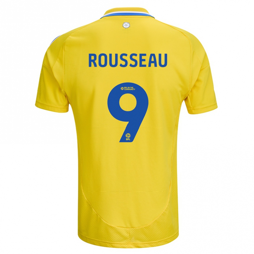 Hombre Fútbol Camiseta Jess Rousseau #9 Amarillo Azul 2ª Equipación 2024/25 Perú