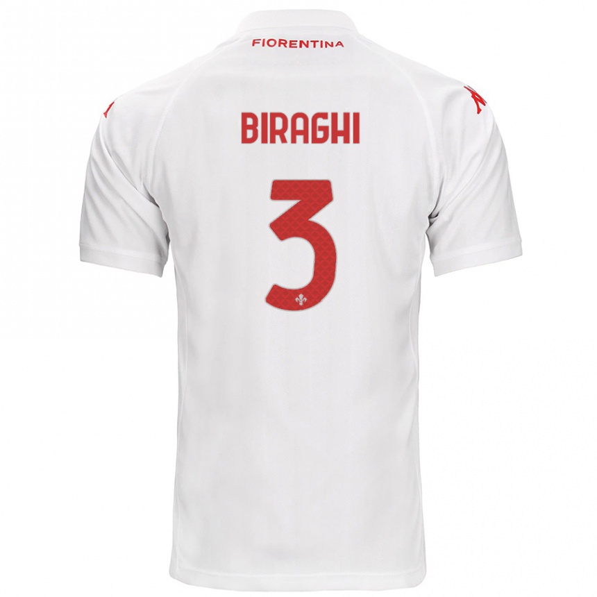 Hombre Fútbol Camiseta Cristiano Biraghi #3 Blanco 2ª Equipación 2024/25 Perú