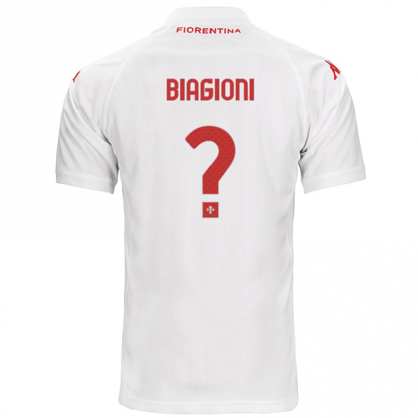 Hombre Fútbol Camiseta Lorenzo Biagioni #0 Blanco 2ª Equipación 2024/25 Perú