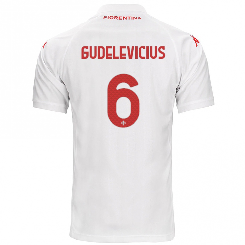 Hombre Fútbol Camiseta Ernestas Gudelevicius #6 Blanco 2ª Equipación 2024/25 Perú