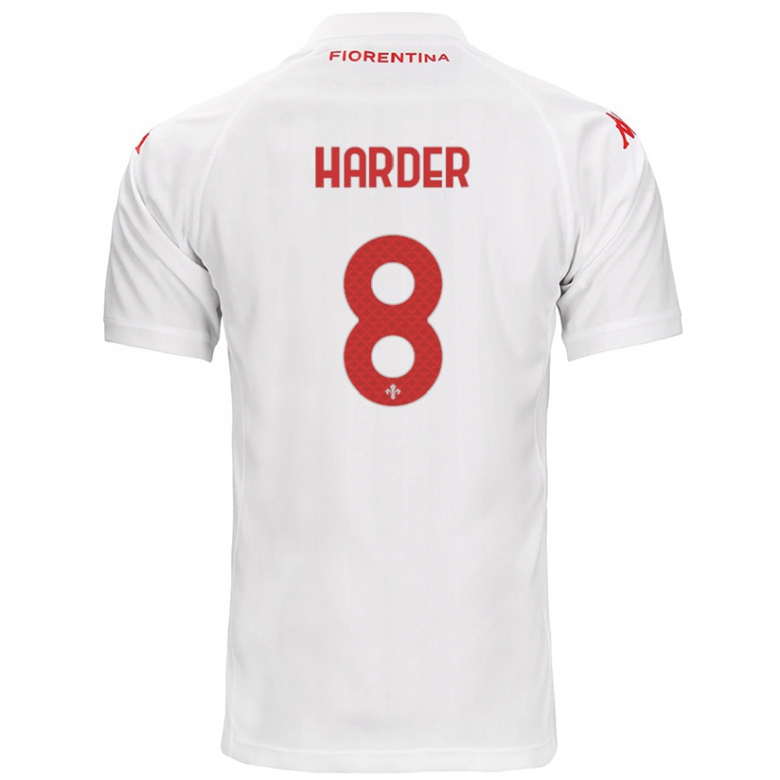 Hombre Fútbol Camiseta Jonas Harder #8 Blanco 2ª Equipación 2024/25 Perú