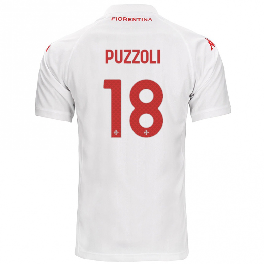 Hombre Fútbol Camiseta Giorgio Puzzoli #18 Blanco 2ª Equipación 2024/25 Perú