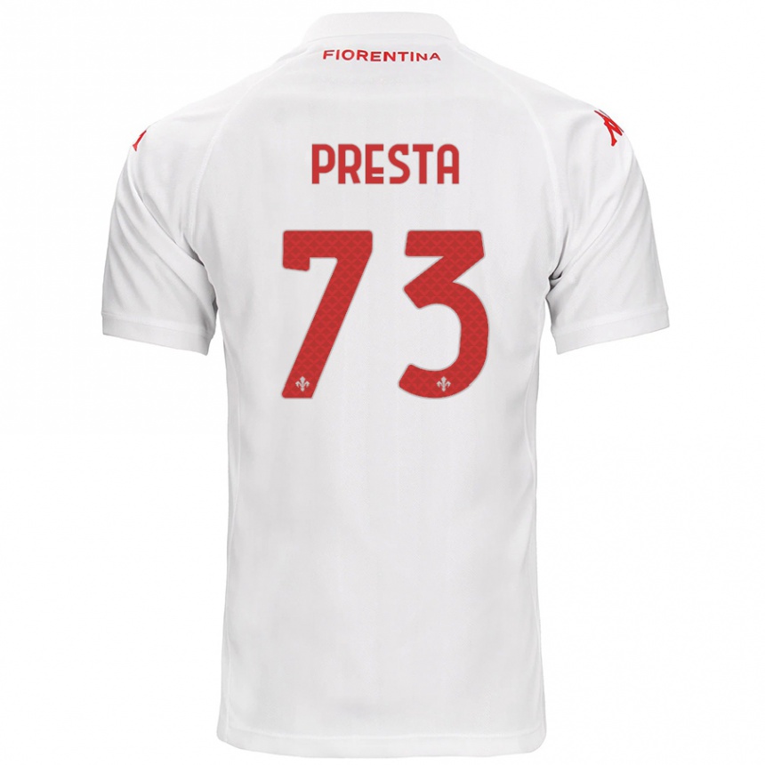 Hombre Fútbol Camiseta Francesco Presta #73 Blanco 2ª Equipación 2024/25 Perú