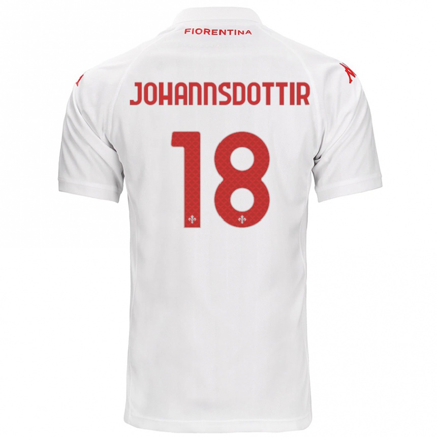 Hombre Fútbol Camiseta Alexandra Jóhannsdóttir #18 Blanco 2ª Equipación 2024/25 Perú