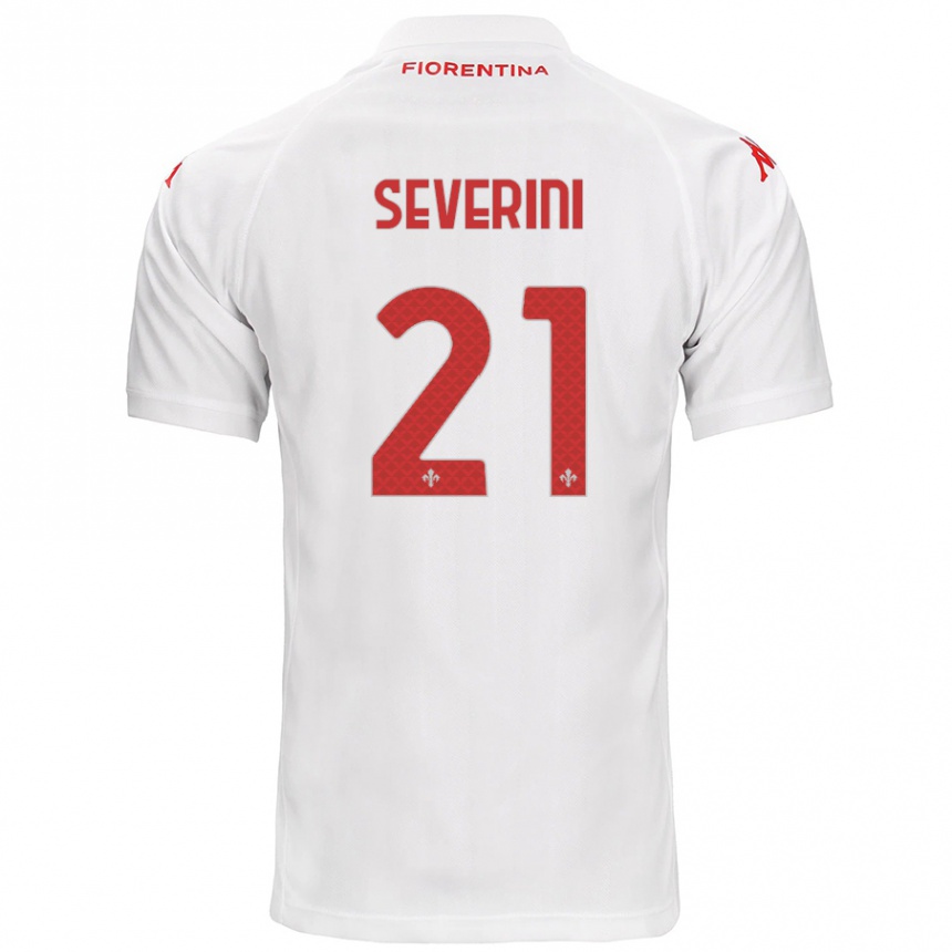 Hombre Fútbol Camiseta Emma Severini #21 Blanco 2ª Equipación 2024/25 Perú