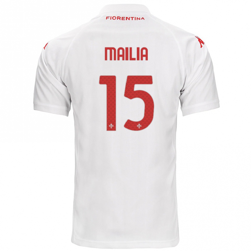 Hombre Fútbol Camiseta Siria Mailia #15 Blanco 2ª Equipación 2024/25 Perú